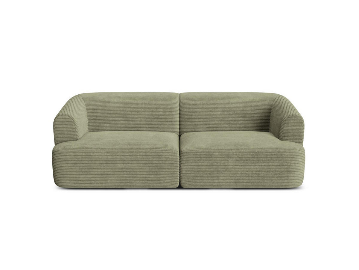 MODULARES-SOFA Campi aus Cord Moosgrün 3 Sitzplätze - Salbeigrün, Textil (90/70/220cm) - Cosmopolitan Design