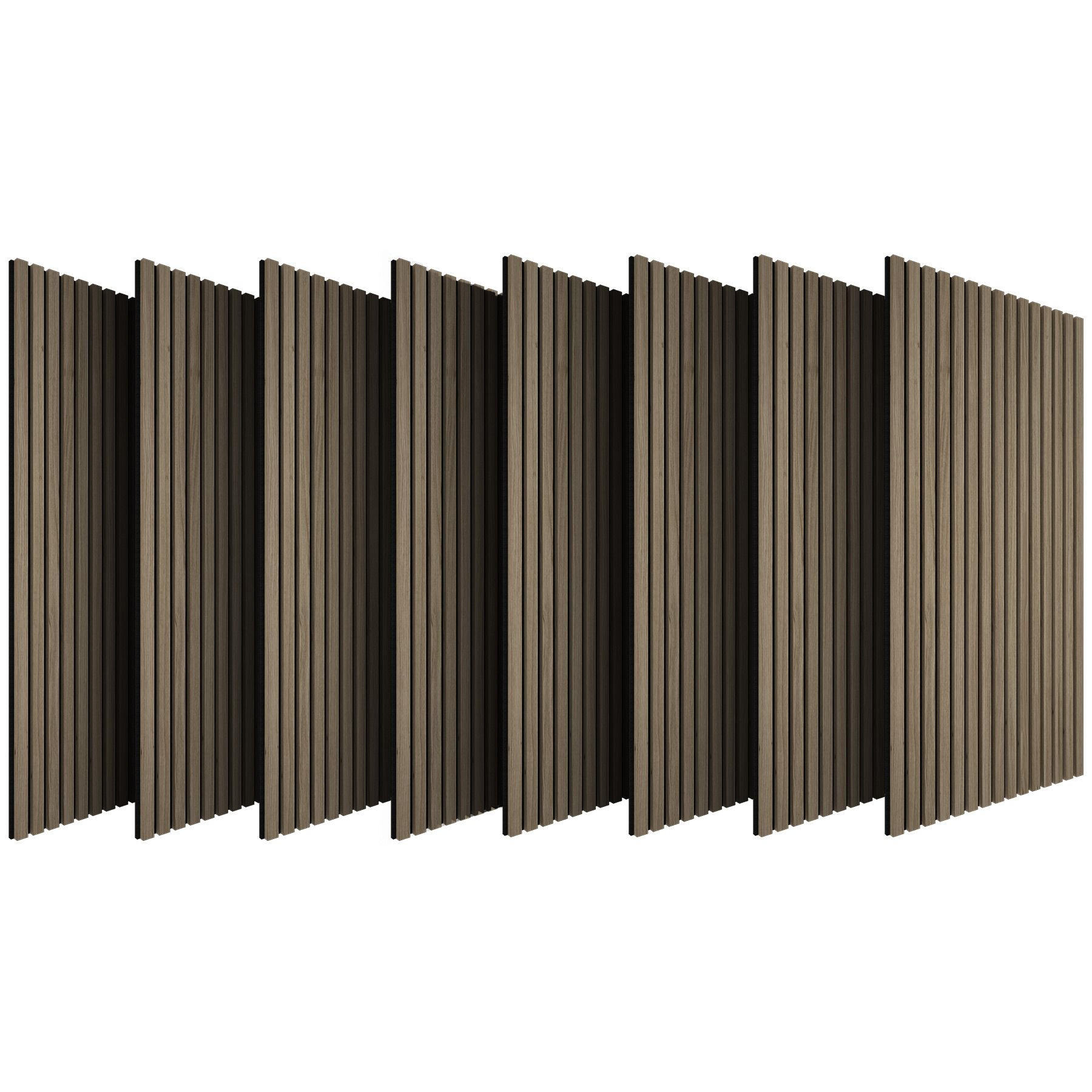 AKUSTIKPANEELE 8er Set Sonic Wall Iv, je 110 x 50 x 1,1 cm, Größe flexibel anpassbar, Eiche dunkel - Wildeiche, Holz (50/1.1/110cm) - tectake
