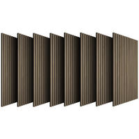 AKUSTIKPANEELE 8er Set Sonic Wall Iv, je 110 x 50 x 1,1 cm, Größe flexibel anpassbar, Eiche dunkel - Wildeiche, Holz (50/1.1/110cm) - tectake