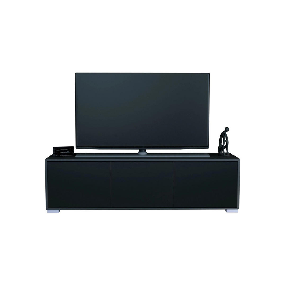 TV-BOARD Elena, Lowboard mit Push-to-Open, Made in Germany, Moderner Fernsehschrank, Anthrazit matt/Schwarz matt (152,5 x 43 x 37 cm) - Schwarz, Holzwerkstoff (152.5/43/37cm) - InnoFurn