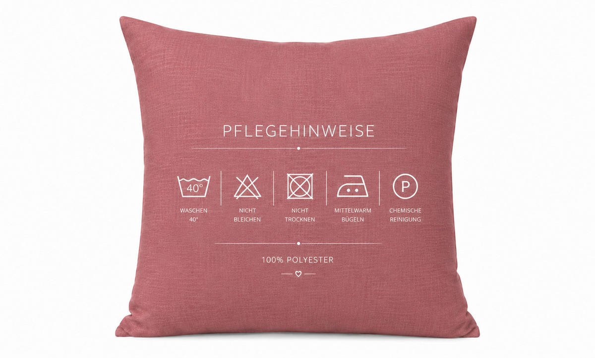 KISSENBEZUG Leinenoptik 50/50 cm Altrosa - Altrosa, Textil (50/50cm) - TiborTex