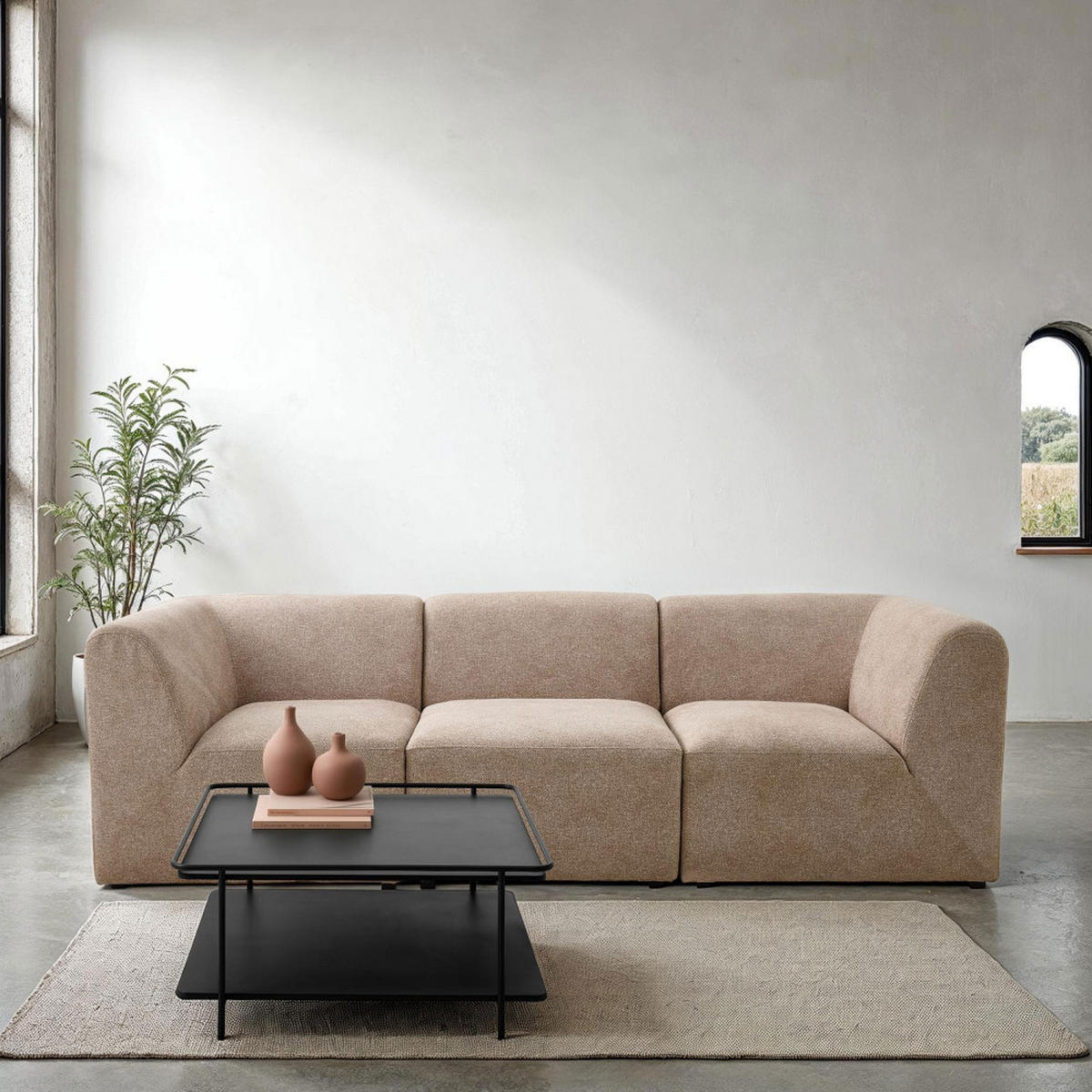 COUCHTISCH - Metall - Schwarz - Schwarz, Metall (75/75/34cm) - Drawer