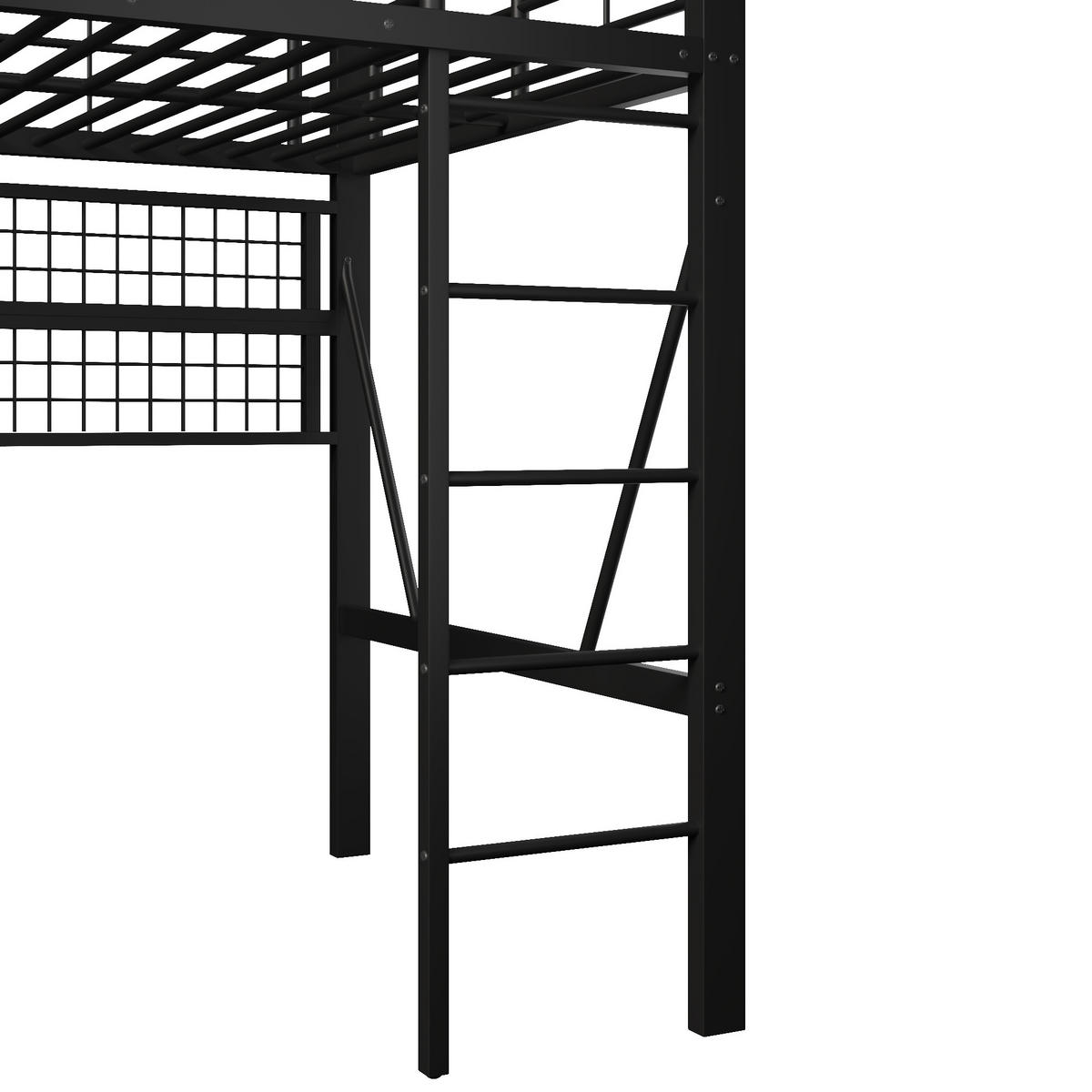 HOCHBETT 140/200 cm DE-04991, mit LED-Lichtleiste und Aufbewahrung in Schwarz - Schwarz, Metall (140/200cm) - ComfortXL