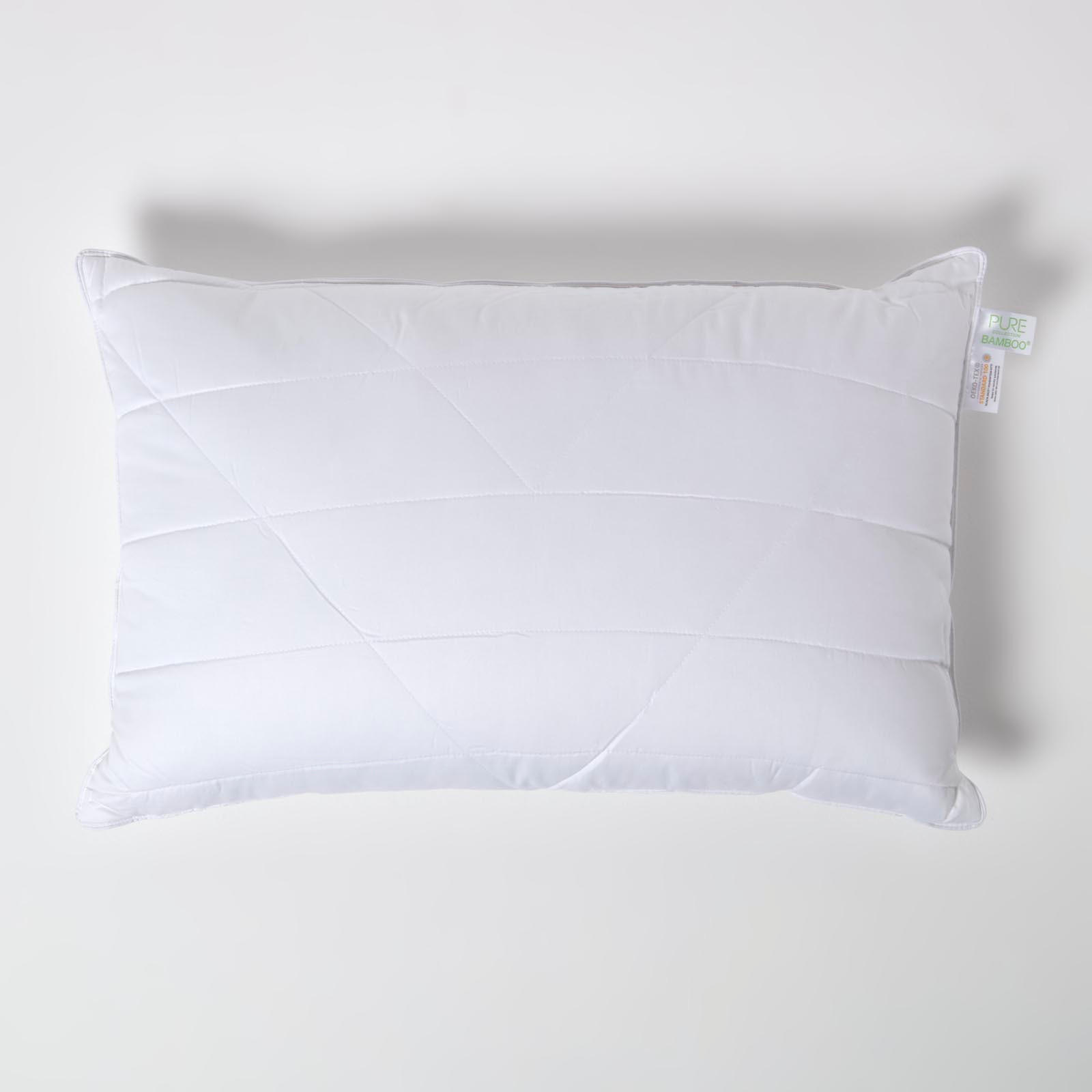 KOPFKISSEN für Rückenschläfer, Bio-Bambus 50/75 cm - Weiß, Textil (50/75cm) - Homescapes