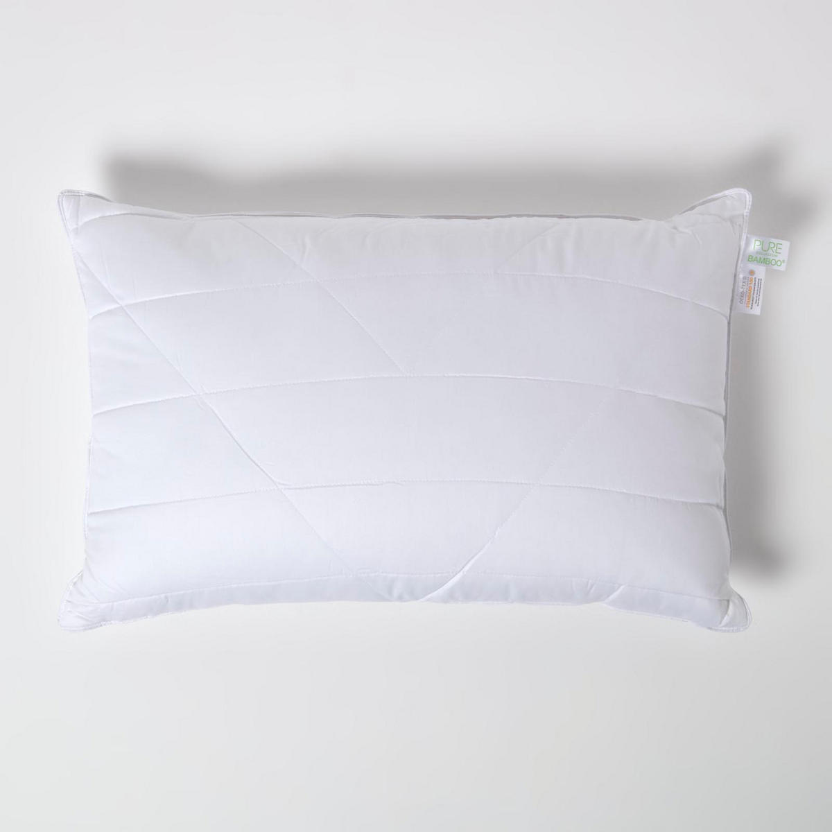KOPFKISSEN für Rückenschläfer, Bio-Bambus 50/75 cm - Weiß, Textil (50/75cm) - Homescapes