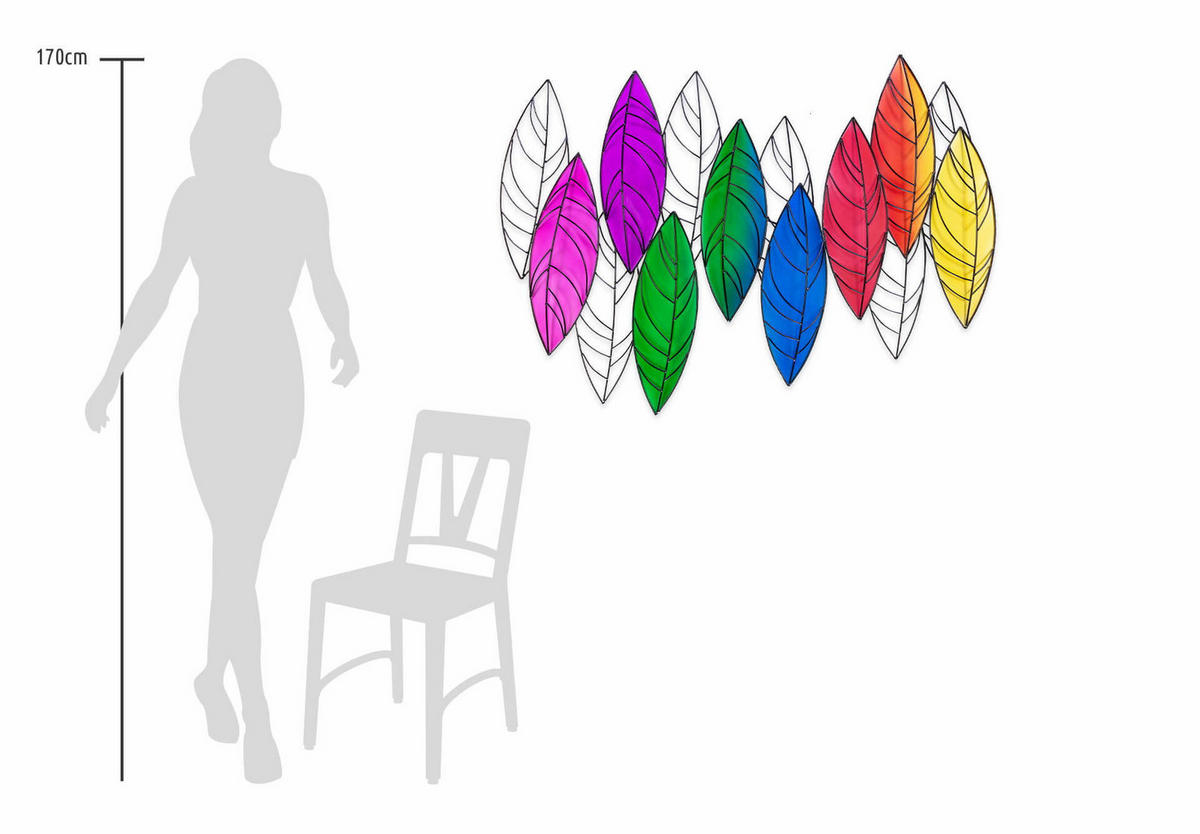 WANDDEKO Bunt 117/82 cm - Multicolor, Metall (5.5/82/8cm) - KUNSTLOFT