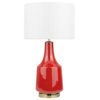 TISCHLAMPE Triversa 32/32/60 cm - Rot, Keramik (32/32/60cm) - Beliani