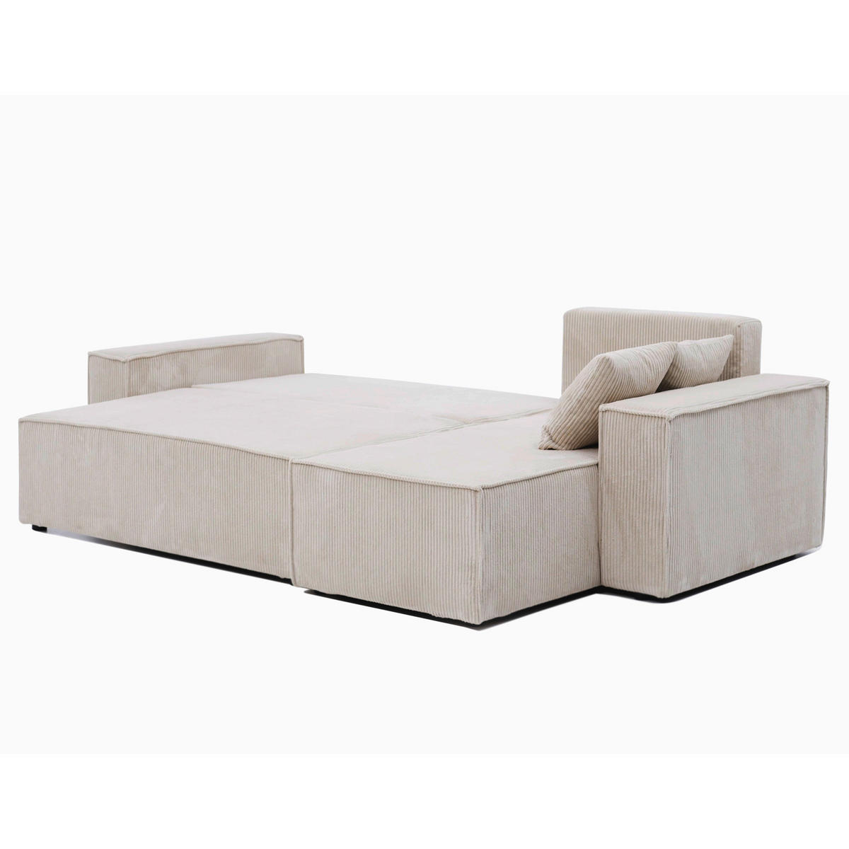 ECKSOFA Paris mit Schlaffunktion Cord - Beige, Textil (244/155cm) - Idohome