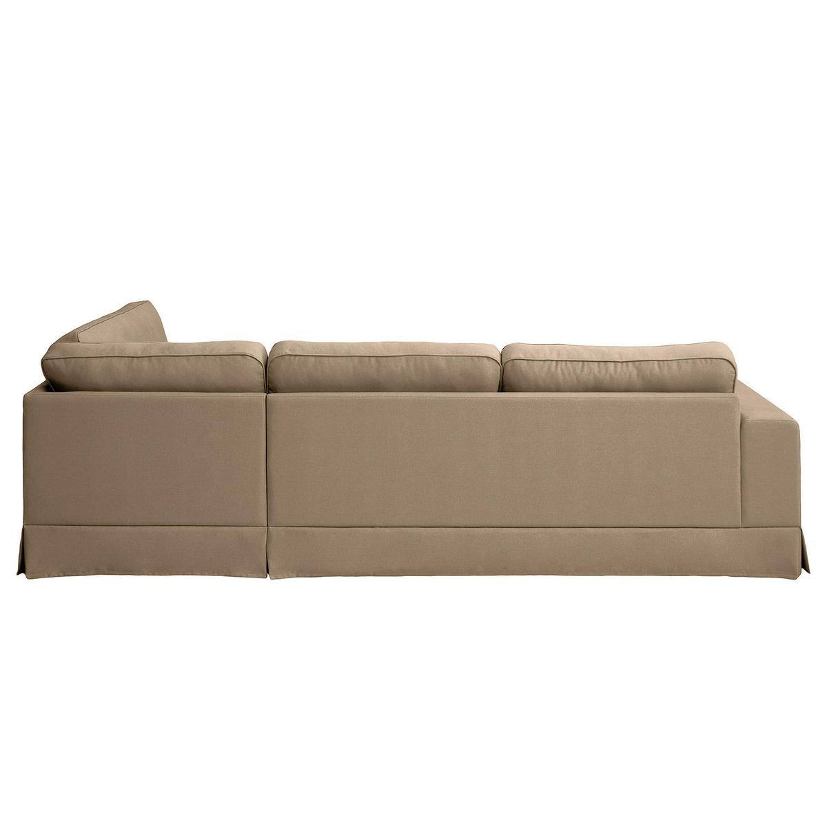 ECKSOFA mit Husse - Ottomane, Webstoff - Hellbraun/Schwarz, Kunststoff/Textil (297/210cm) - home24