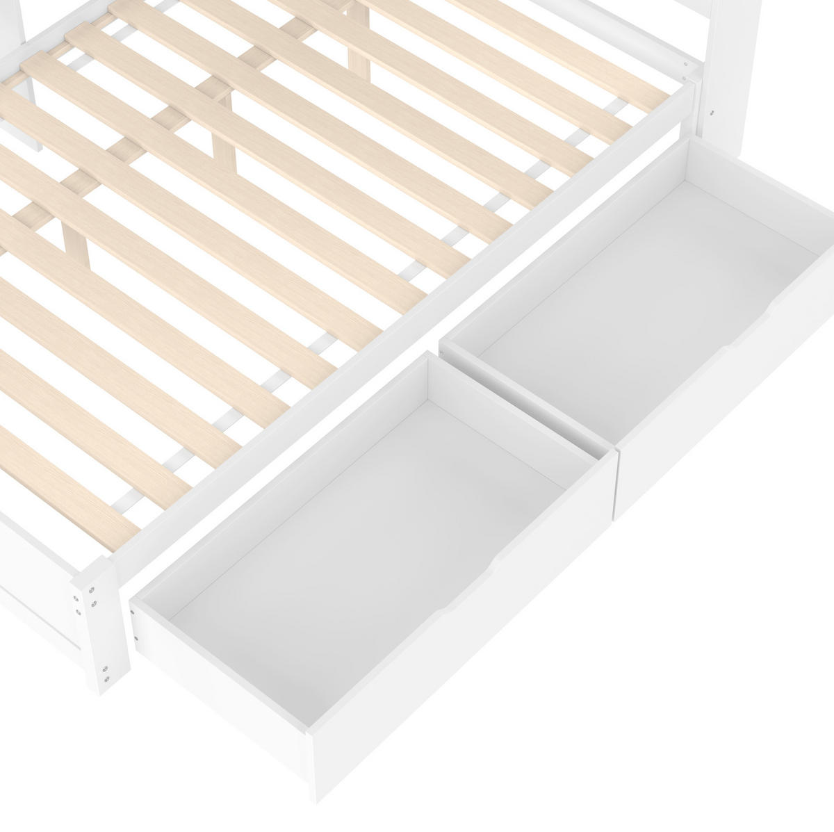 POLSTERBETT 140/200 cm mit 2 Schubladen, Ablagefächern, Steckdose und 2 USB-Anschlüssen, Weiß - Weiß, Holzwerkstoff (140/200cm) - Redom