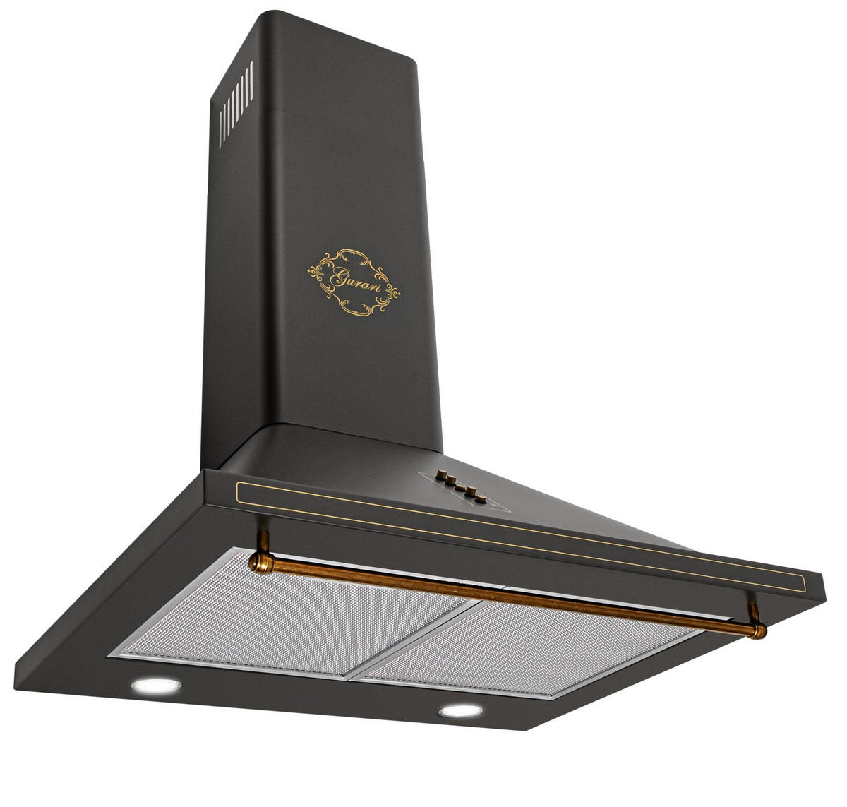 DUNSTABZUGSHAUBE GCH 975 Bl 6 + Umluftset, 60 cm Schwarz - Schwarz, Metall (60/104/50cm) - Gurari
