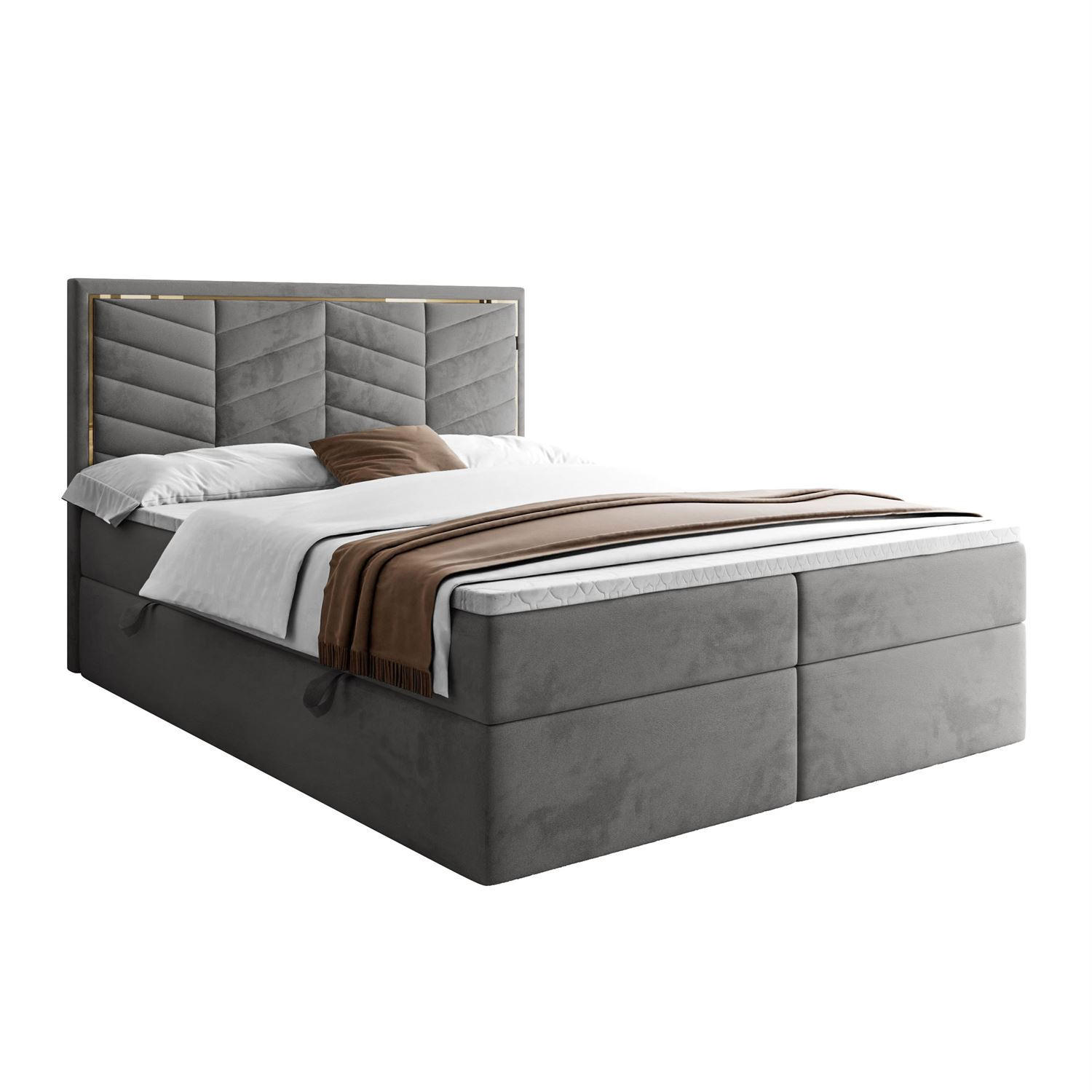 Lookway Boxspringbett Hellgrau 160x200 cm