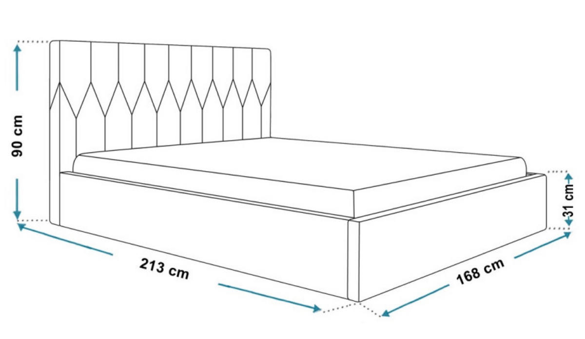 BETT Graphit OLDO 9 Gepolstert Mit Bettkasten 160x200 cm - Schwarz/Graphitfarben, Textil (160/200cm) - Sepro Meble