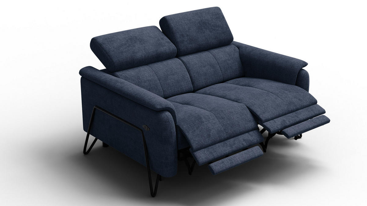 RELAXSOFA RODEN 2-Sitzer, marineblau - Dunkelblau, Holz/Textil (152/82/103cm) - Courtois Laville