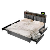 POLSTERBETT 160/200 cm in Grau, mit Matratze - Grau, Holz/Textil (160/200cm) - KOMHTOM