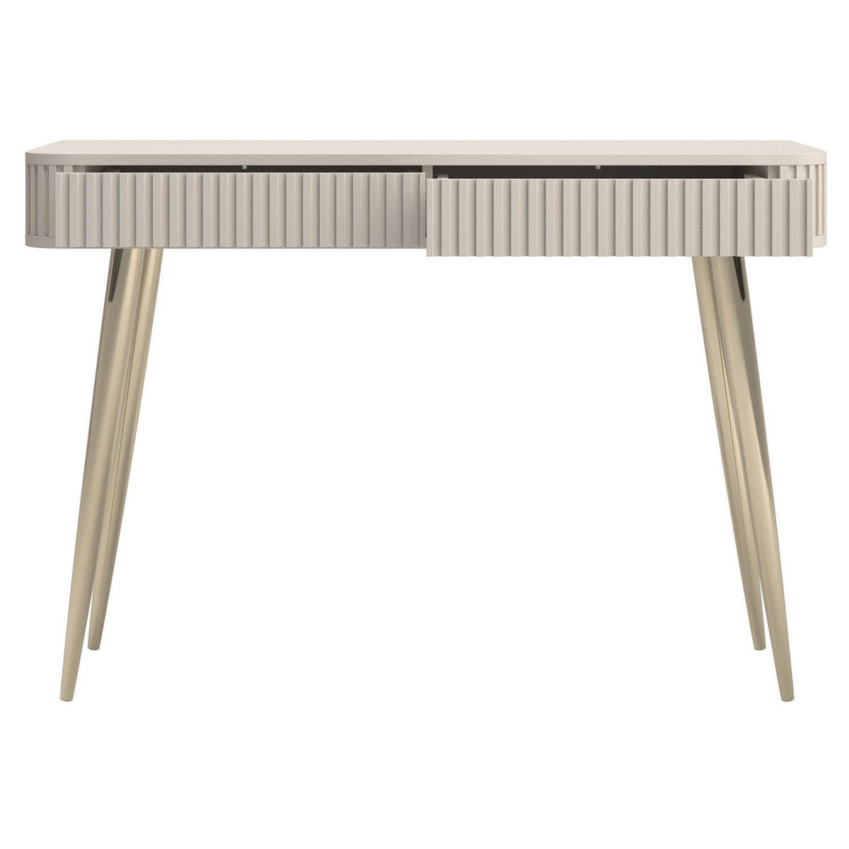 TOALETKA Ovarlo greige s 2 zásuvkami 113 cm - zlatá/taupe, kov/kompozitné drevo (38/113.2/77.9cm) - Selsey