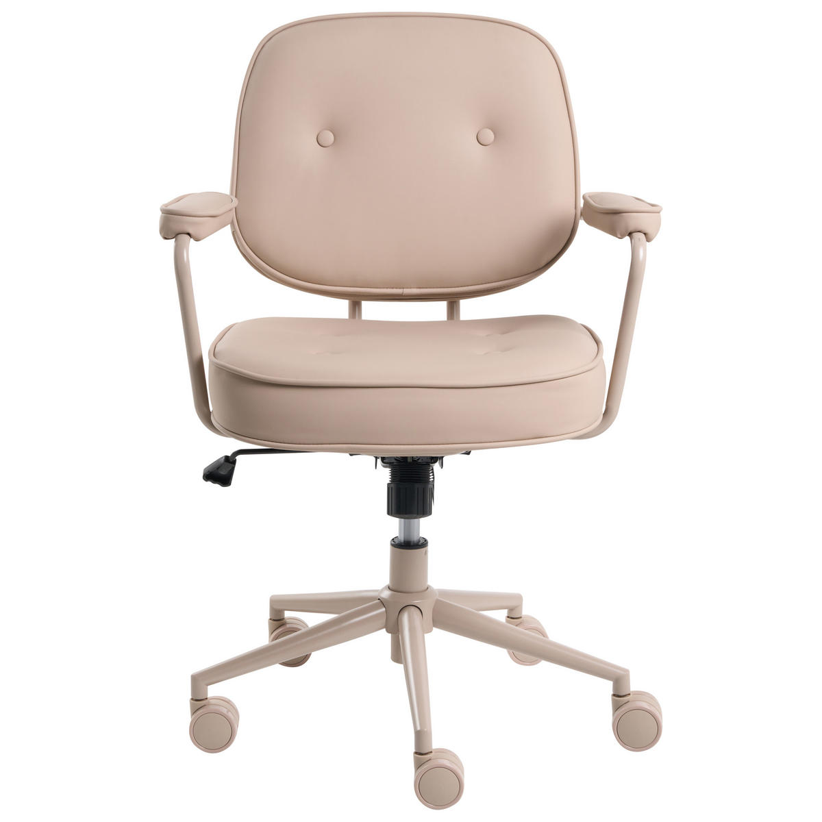 SCHREIBTISCHSTUHL Kunstleder Sandbeige Paramus - Sandfarben, Kunststoff (60/81/65cm) - Beliani