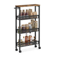 NISCHENWAGEN - Schwarz, Holzwerkstoff/Metall (13/77/45cm) - Relaxdays