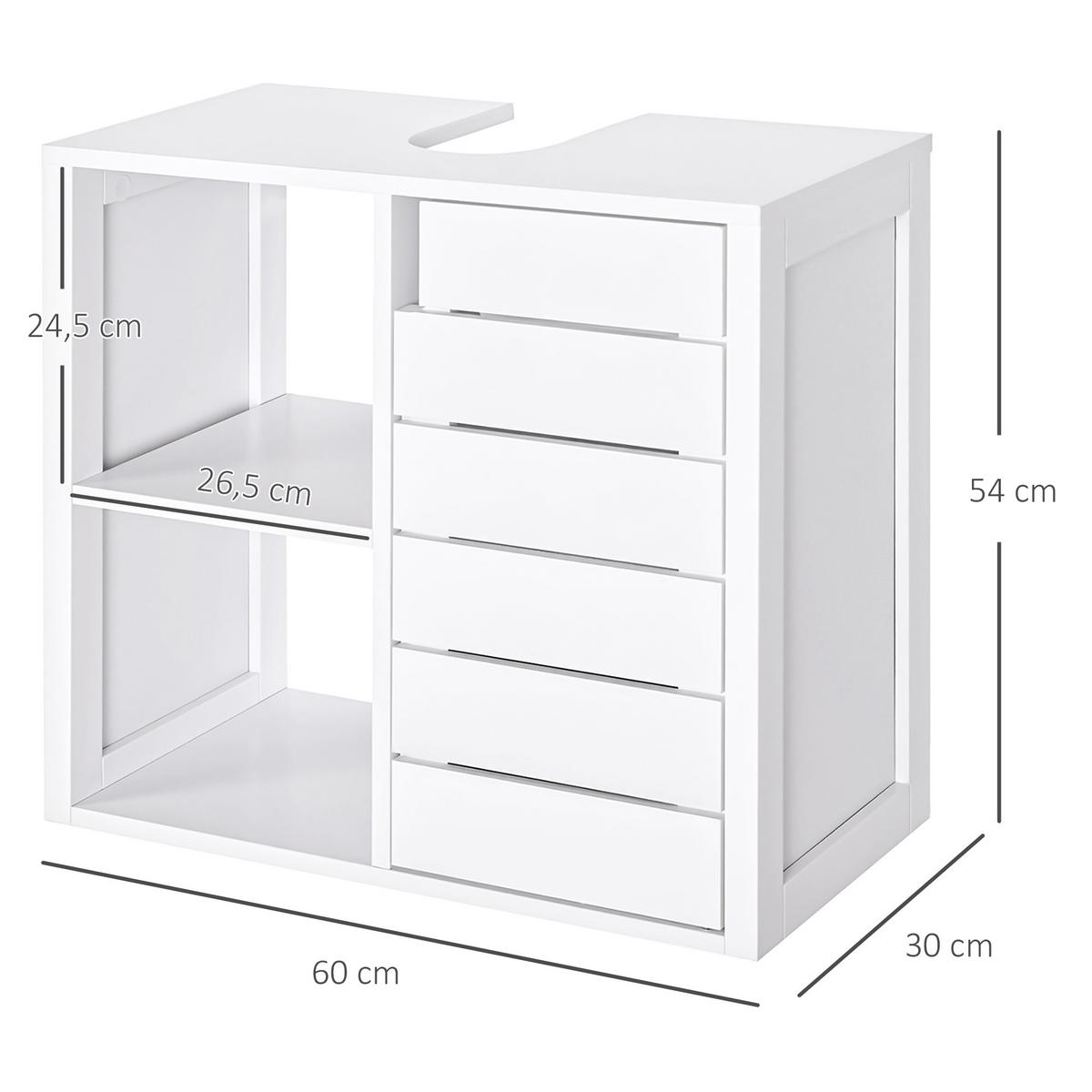 HÄNGESCHRANK Weiß 1 Stück - Weiß, Kunststoff (60/54/30cm) - GiPP