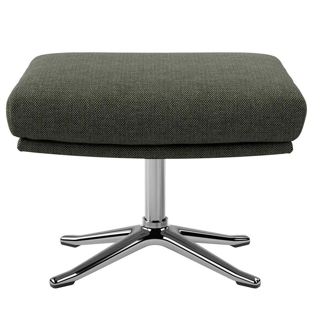 HOCKER mit Kreuzfuß - Chromfarben/Grau, Textil/Metall (54/41/41cm) - home24