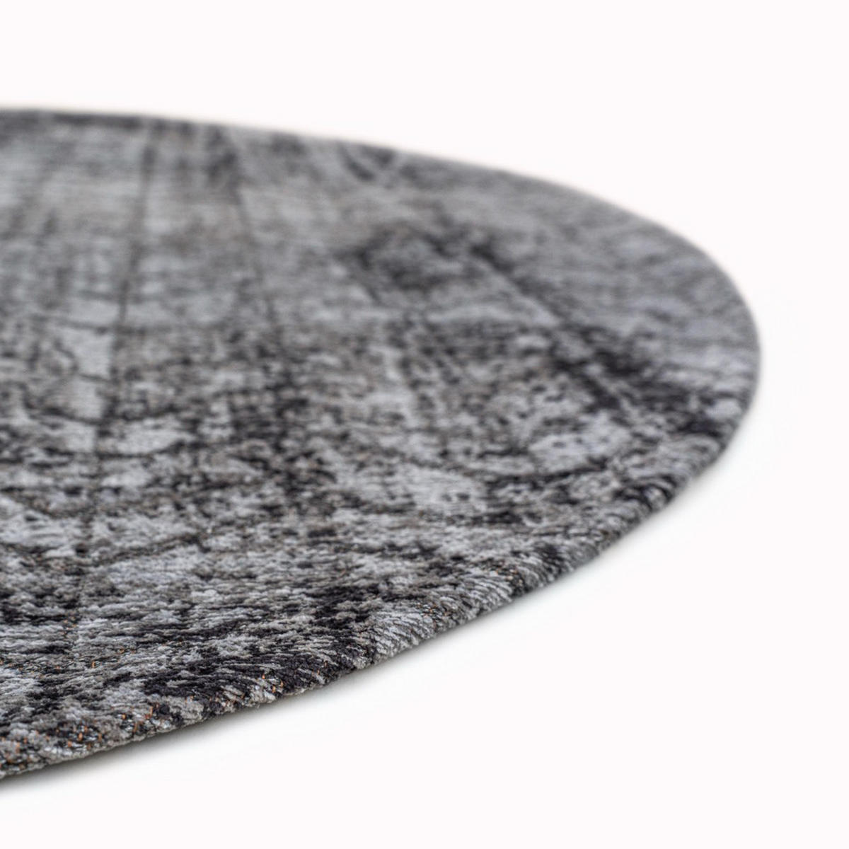 TEPPICH Harlem Contrast Mad Men Jacob's Ladder 140/140 cm - Schwarz, Textil (140/140cm) - Louis De Poortere