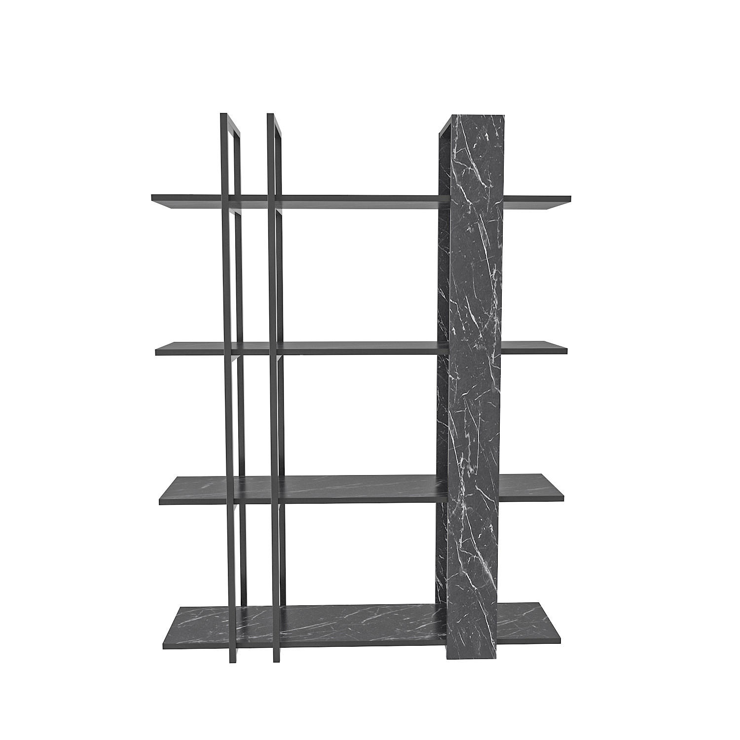 BÜCHERREGAL Onno - Multicolor/Schwarz, Holzwerkstoff (120/160/42cm) - Decorotika