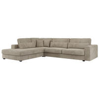 ECKSOFA Savona Hellgrau Cord - links - Hellgrau/Schwarz, Kunststoff/Textil (316/249cm) - MKS