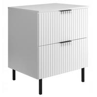 WASCHBECKUNTERSCHRANK FLOW + Platte Weiß matt 60/57/46 cm - Weiß, Holzwerkstoff (60/57/46cm) - Rodan