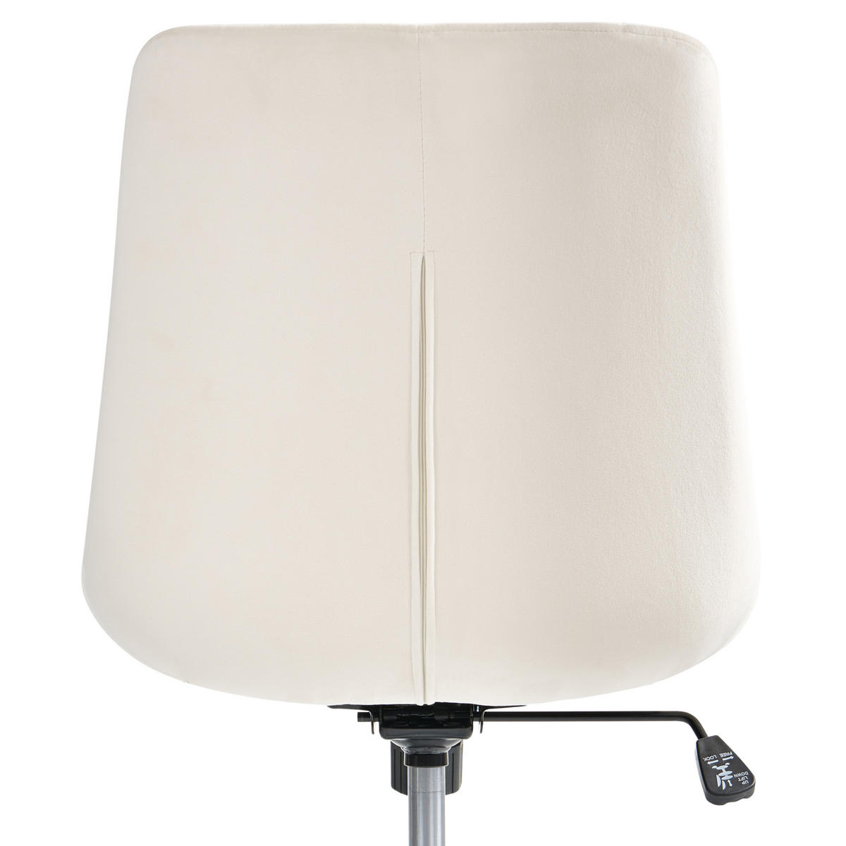 BÜROSTUHL Samtstoff Cremeweiß Melrose - Weiß, Textil (60/82/60cm) - Beliani