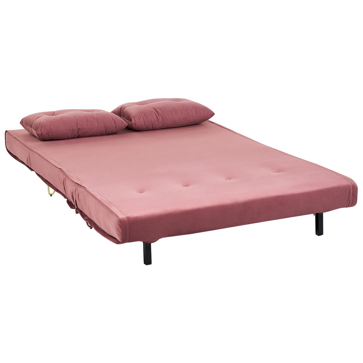 2-SITZER-SCHLAFSOFA Samtstoff Rosa Vestfold - Pink, Textil (130/81/80cm) - Beliani