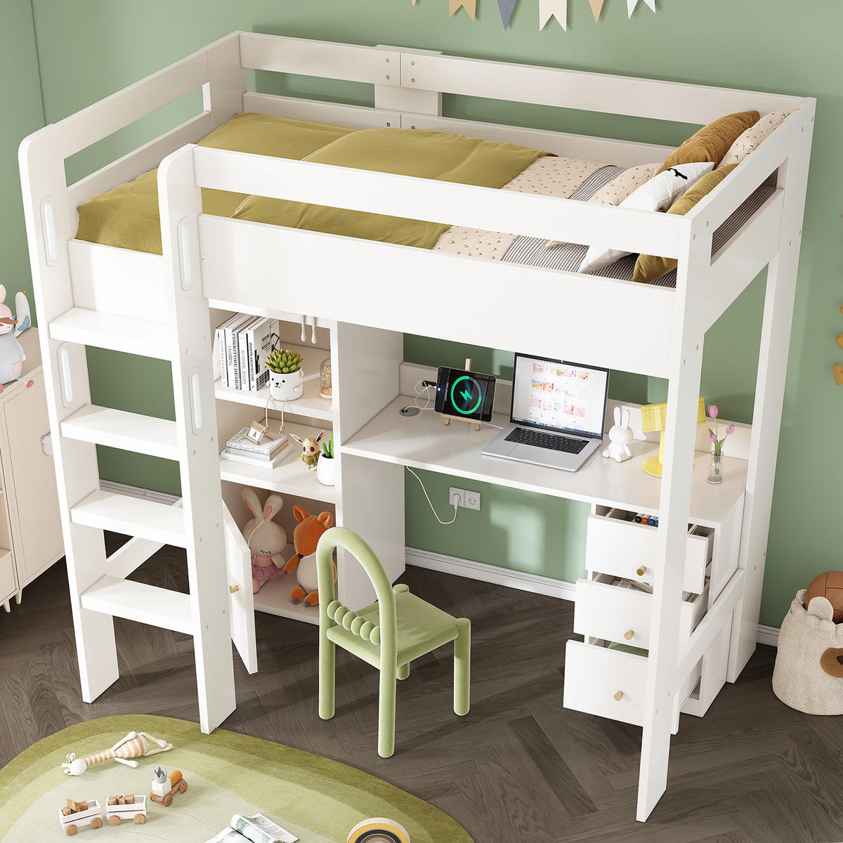 HOCHBETT 90/200 cm Weiß - Weiß, Holzwerkstoff - Raumix