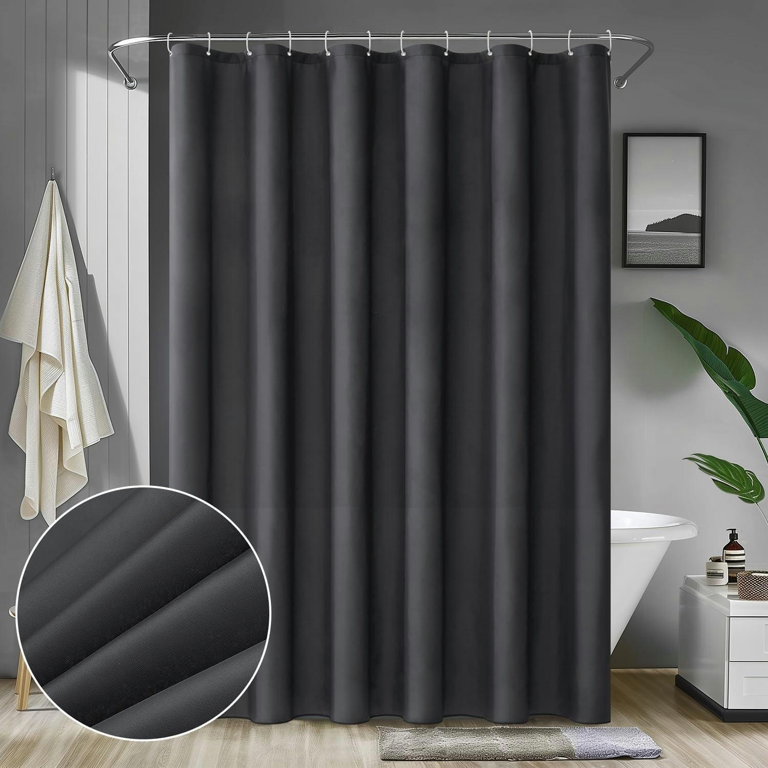 DUSCHVORHANG Dunkelgrau 180 x 210 cm - Anthrazit, Textil (180/210cm)