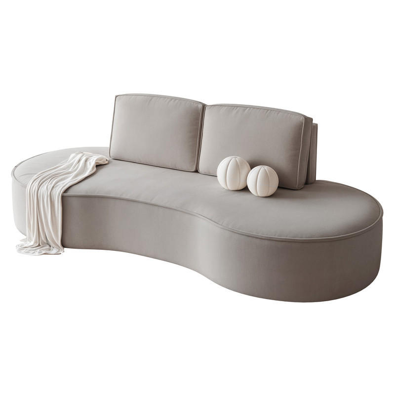 2-SITZER-SOFA SOFIA Veloursstoff in Grau - Grau, Holzwerkstoff/Kunststoff (234/88/101cm) - Idohome