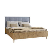 DOPPELBETT Luk II 160/200 cm ohne Matratze, Lattenrost, Bettkasten, artisan, grau - Eiche Artisan/Grau, Kunststoff (160/200cm) - Margaret Hadas24