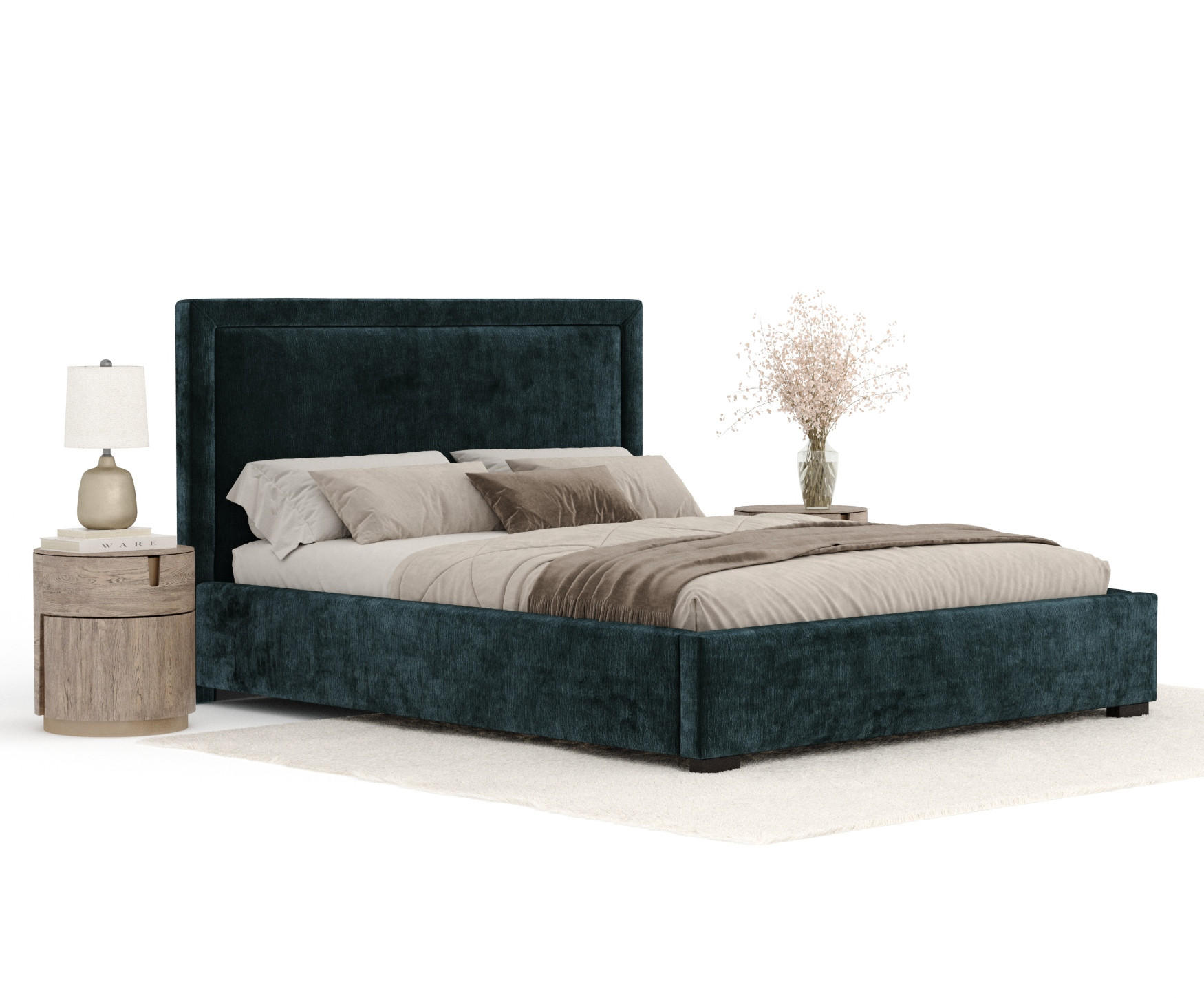 Thumbnail - Maison de Reve Polsterbett, Türkis, Textil, Buche, Kiefer, 120x200 cm, Oeko-Tex® Standard 100, FSC 100%, Made in EU, Sch...