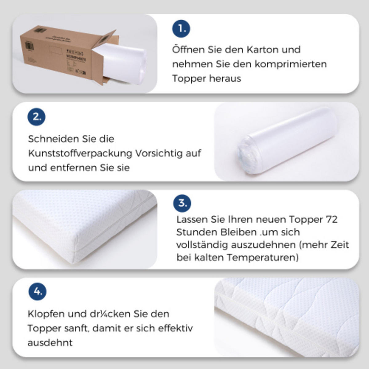 TASCHENFEDERKERNMATRATZE 160×200cm mit 7-Zonen-Schaum, beidseitigem Liegekomfort und abnehmbarem Bezug, weiß & grau - Weiß, Kunststoff - Luhomfu