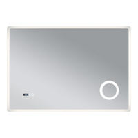 BADEZIMMERSPIEGEL Racale - Weiß, Glas/Metall (100/70/3cm) - pro.tec