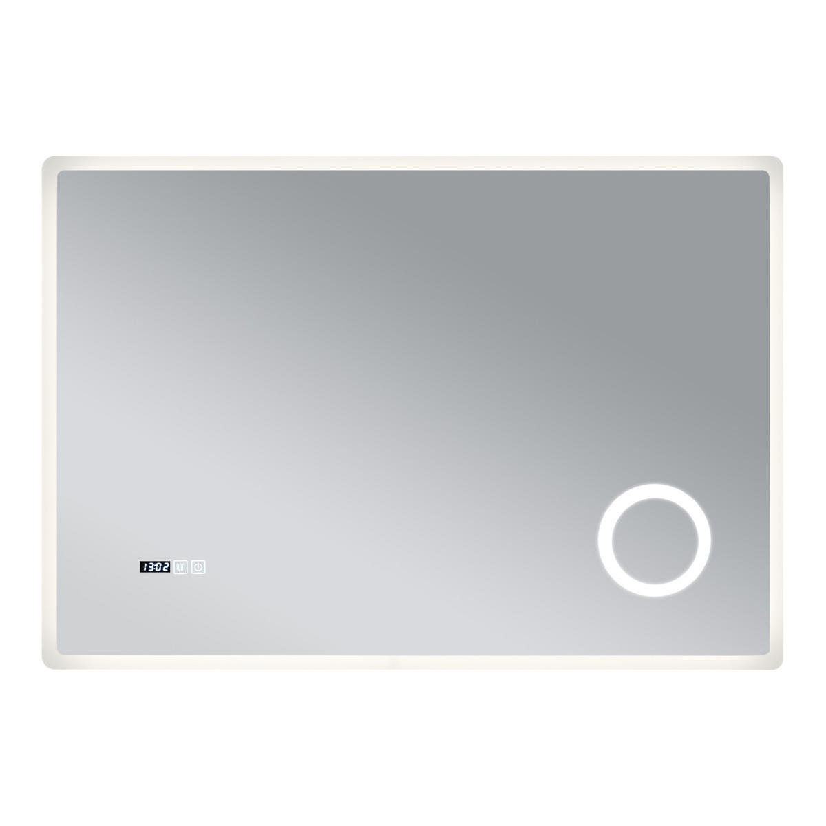 BADEZIMMERSPIEGEL Racale - Weiß, Glas/Metall (100/70/3cm) - pro.tec