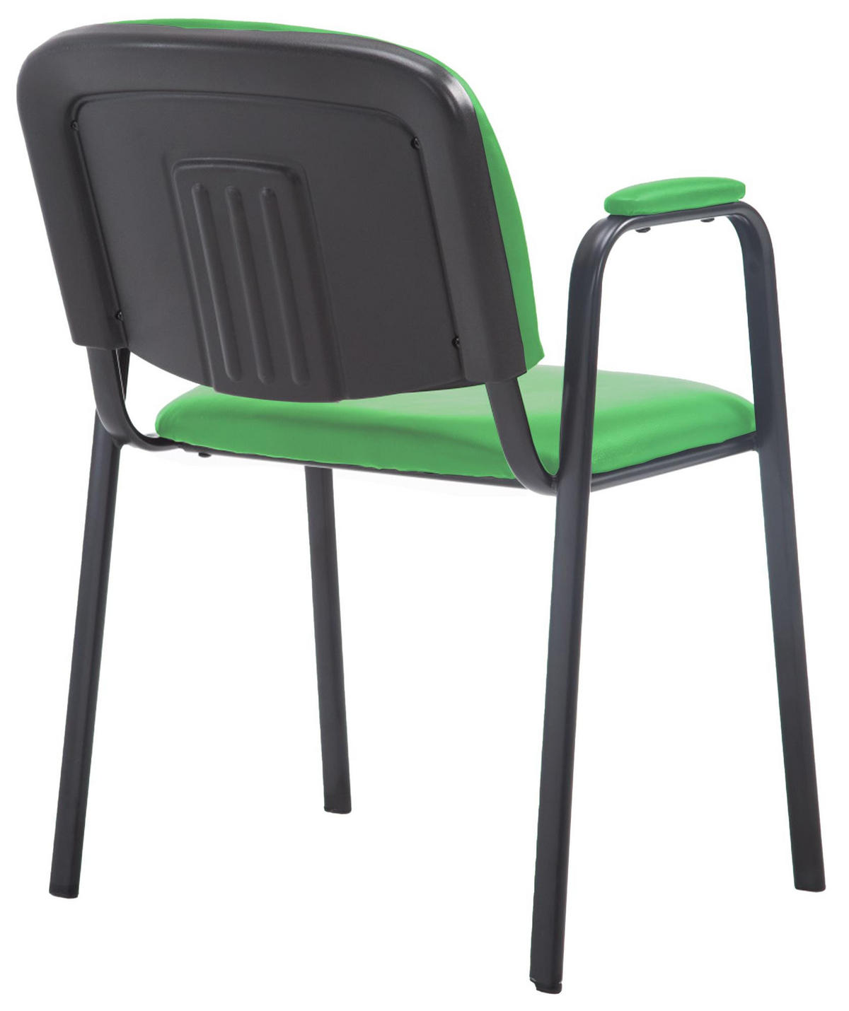 BESUCHERSTUHL Lederlook grün - Schwarz/Grün, Textil/Metall (53/79/55cm) - CLP