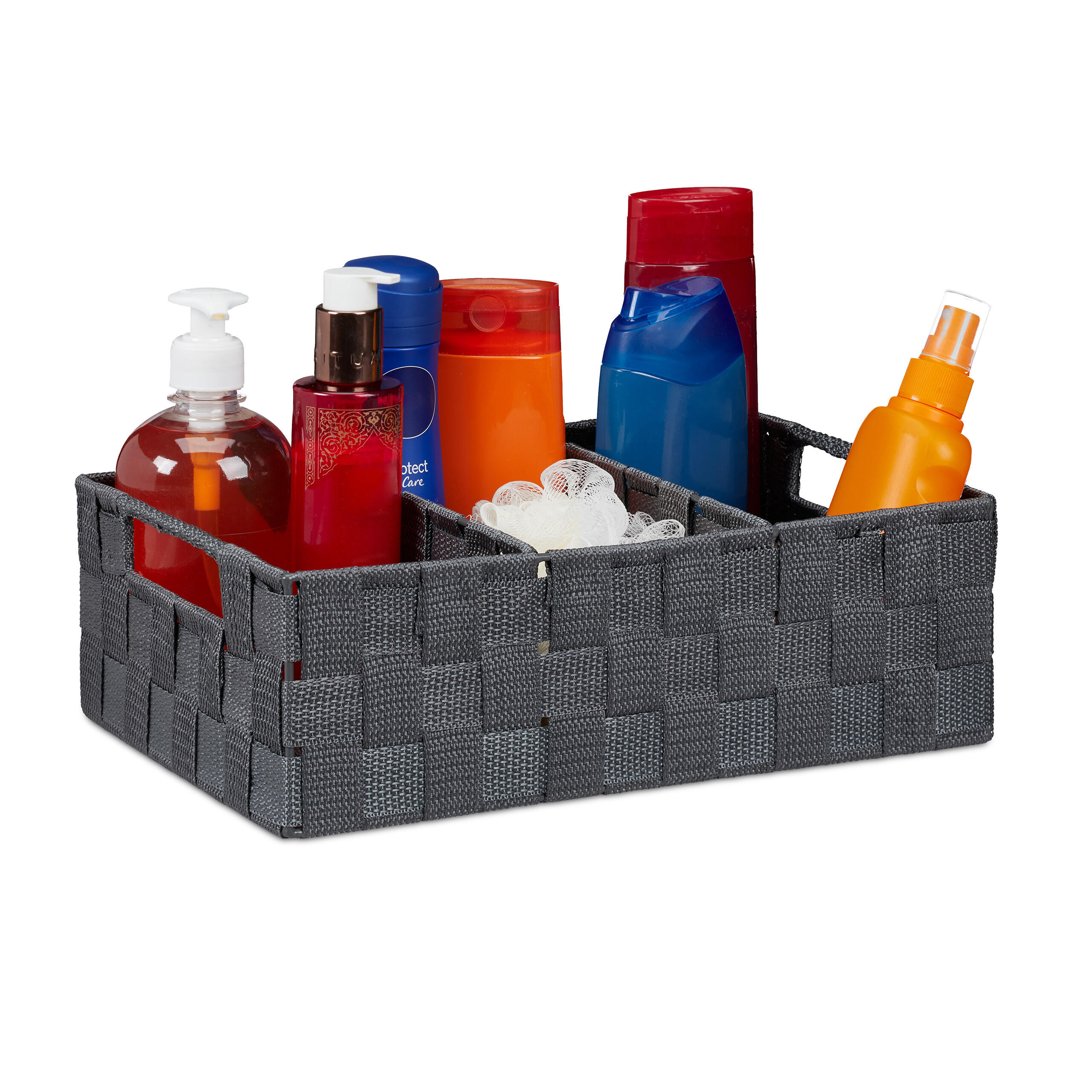 ÚLOŽNÝ kôš - sivá, kov/plast (32/10/21cm) - Relaxdays