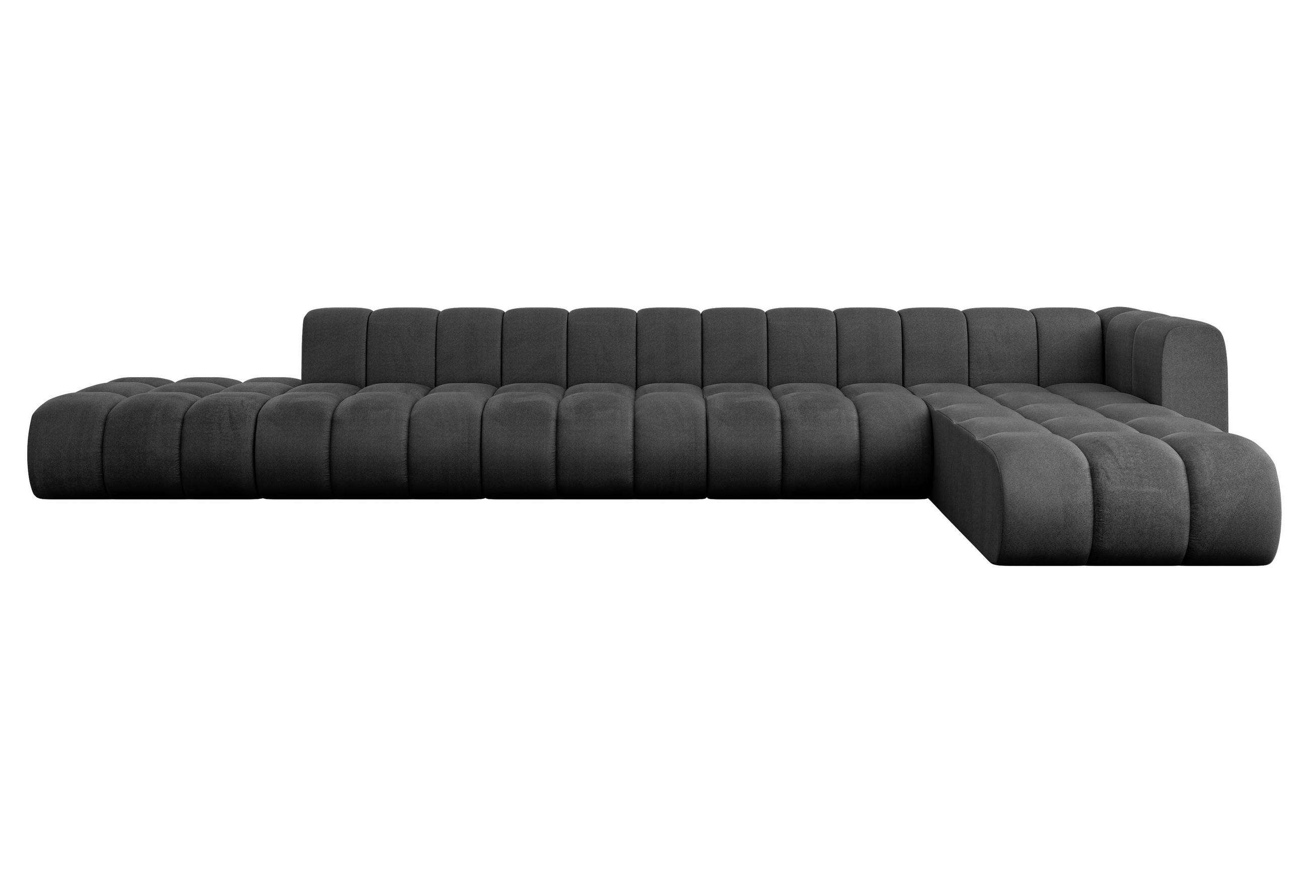 ECKSOFA modulares Sofa Zuvon-L3 - 478x177x70 cm Schwarz - Schwarz, Holzwerkstoff/Textil (478/177cm) - ALTDECOR