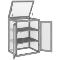 GEWÄCHSHAUS, wetterfest, Belastbar bis 15 kg, Dunkelgrau - Dunkelgrau, Kunststoff (44/78/58cm) - Outsunny