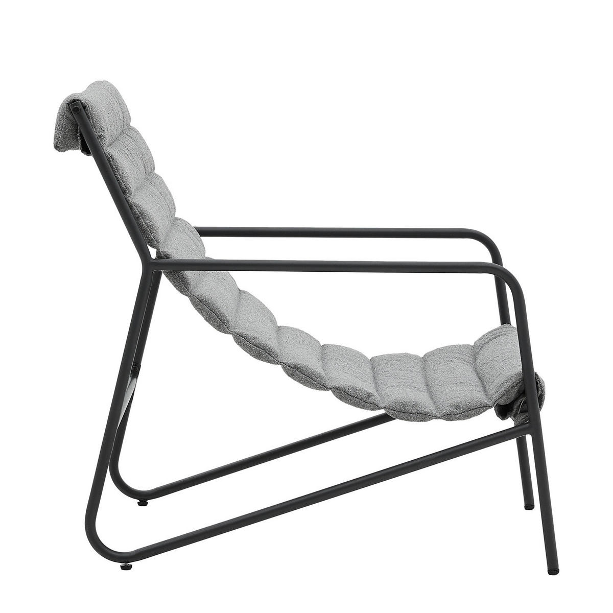 BALKONSET - 3-teilig - Stahl / Bouclé - Anthrazit, Textil/Metall - home24