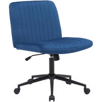 DREHSTUHL Samt blau - Blau/Schwarz, Textil/Metall (62/86/65cm) - CLP