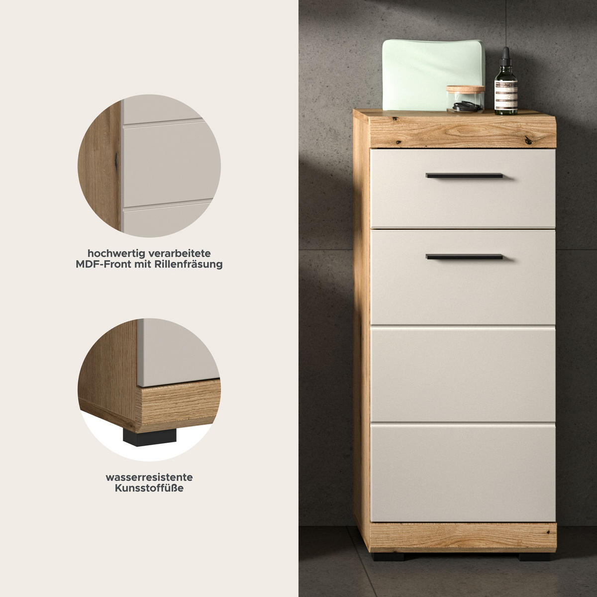 STANDSCHRANK SCOUT (B/H/T: ca. 37/88/31 cm) in Evoak Oak Nachbildung/- - Eichefarben, Holz (37/88/31cm)