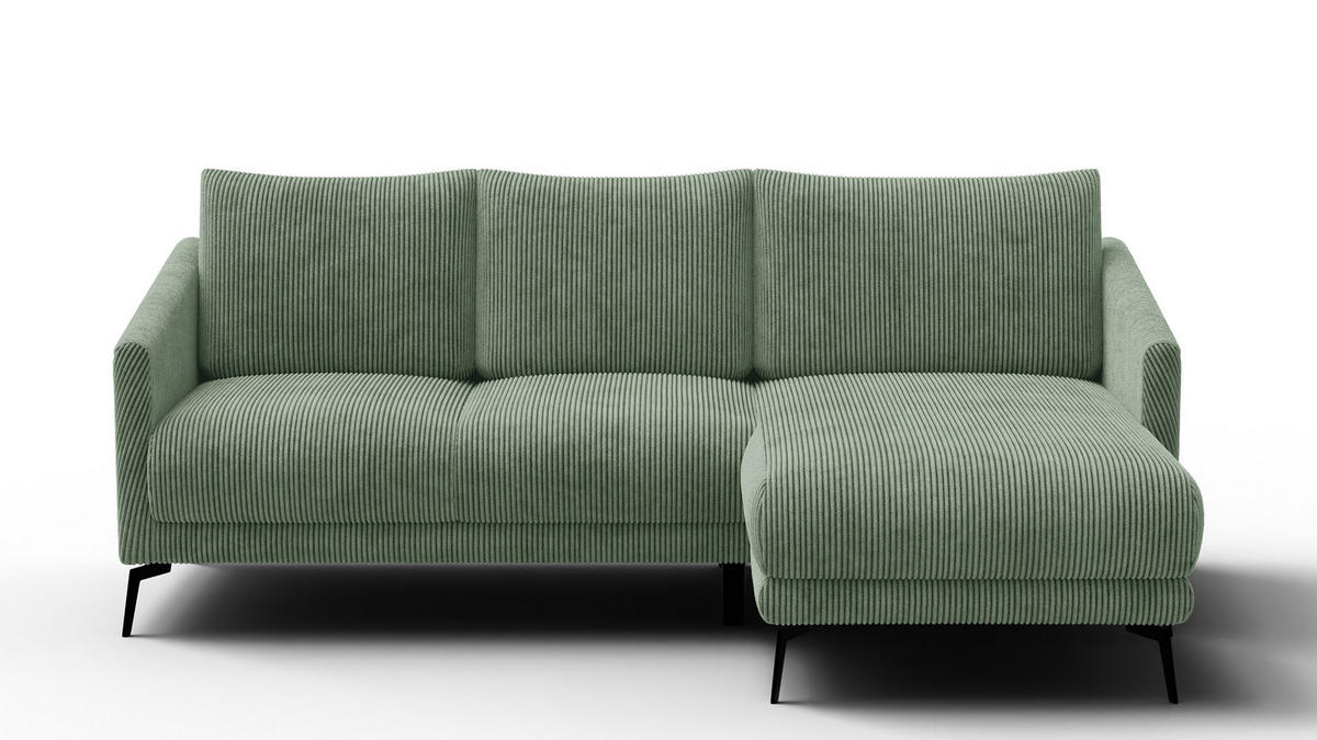 ECKSOFA VILT 3-Sitzer, mint - Schwarz/Mintgrün, Holzwerkstoff/Textil (221/156cm) - Courtois Laville