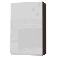 HÄNGESCHRANK Florence W4/60/1 Lava / RAL 9003 signalweiß HG 60 / 32,5 / 96cm - Türanschlag rechts - Dunkelgrau/Weiß Hochglanz, Holz/Holzwerkstoff (60/96/32.5cm) - Feldmann-Wohnen