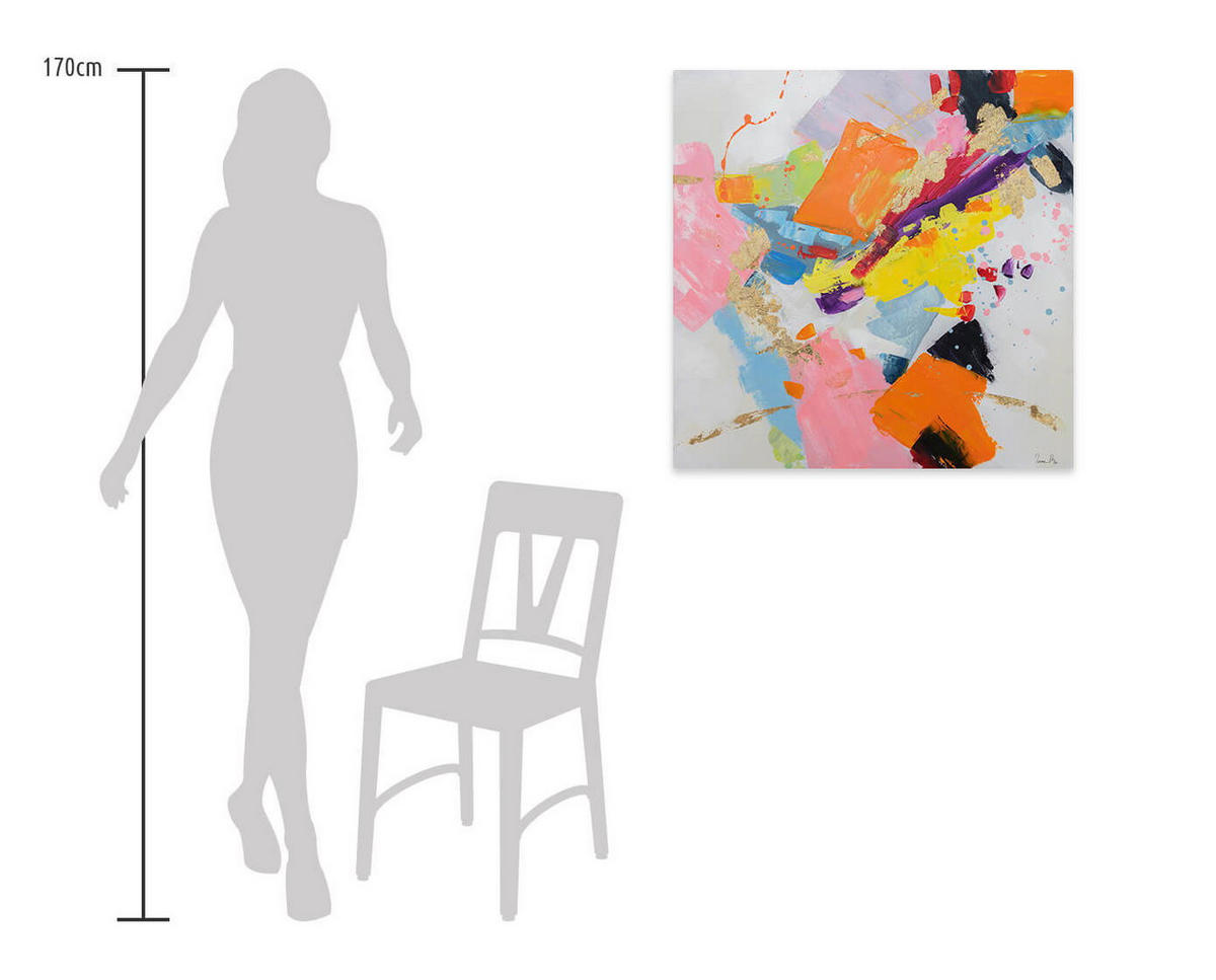 ACRYLBILD HANDGEMALT 80/80 cm - Multicolor, Holz/Textil (80/80cm) - KUNSTLOFT