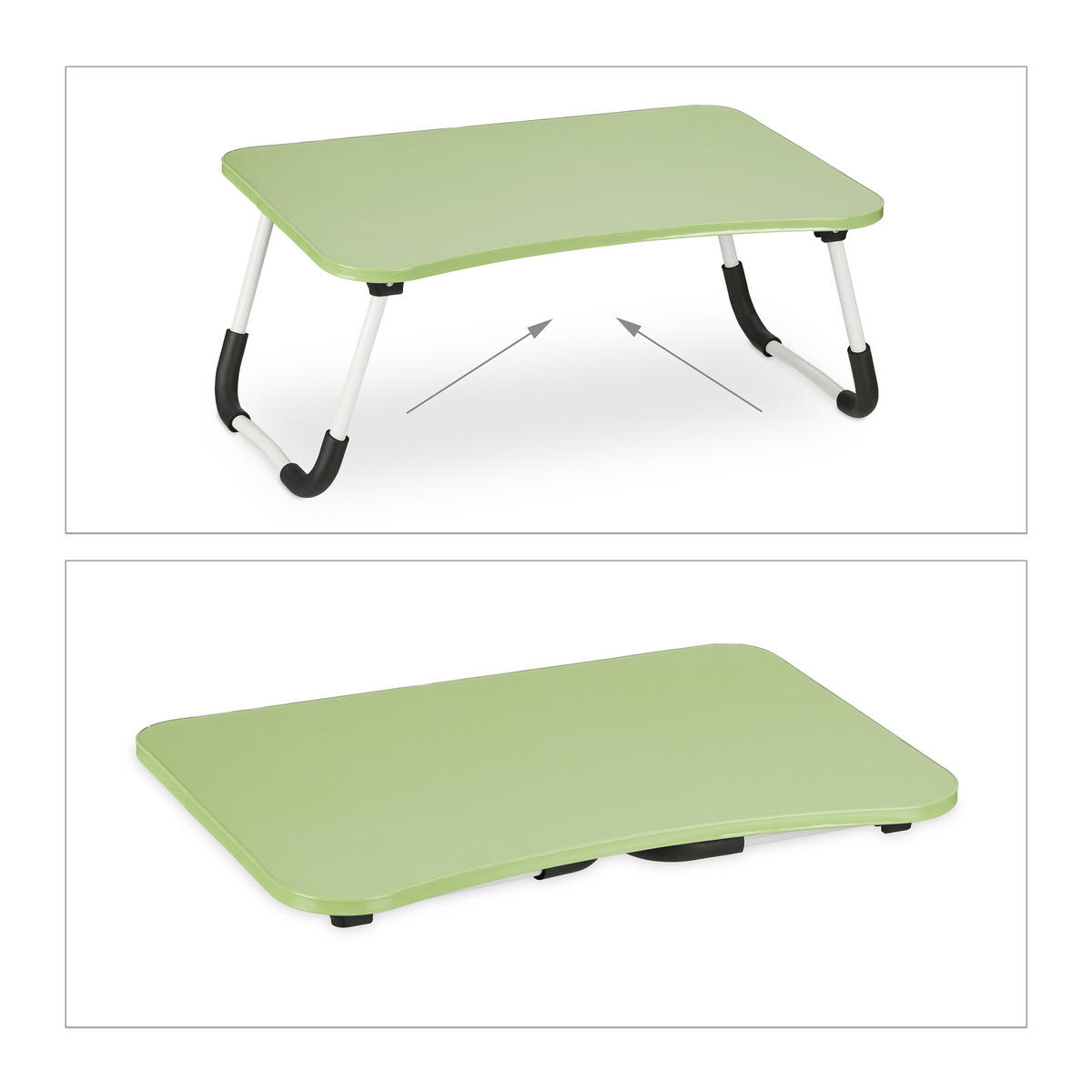 LAPTOPTISCH Grün klappbar - Grün, Holzwerkstoff/Kunststoff (40/63/26cm) - Relaxdays