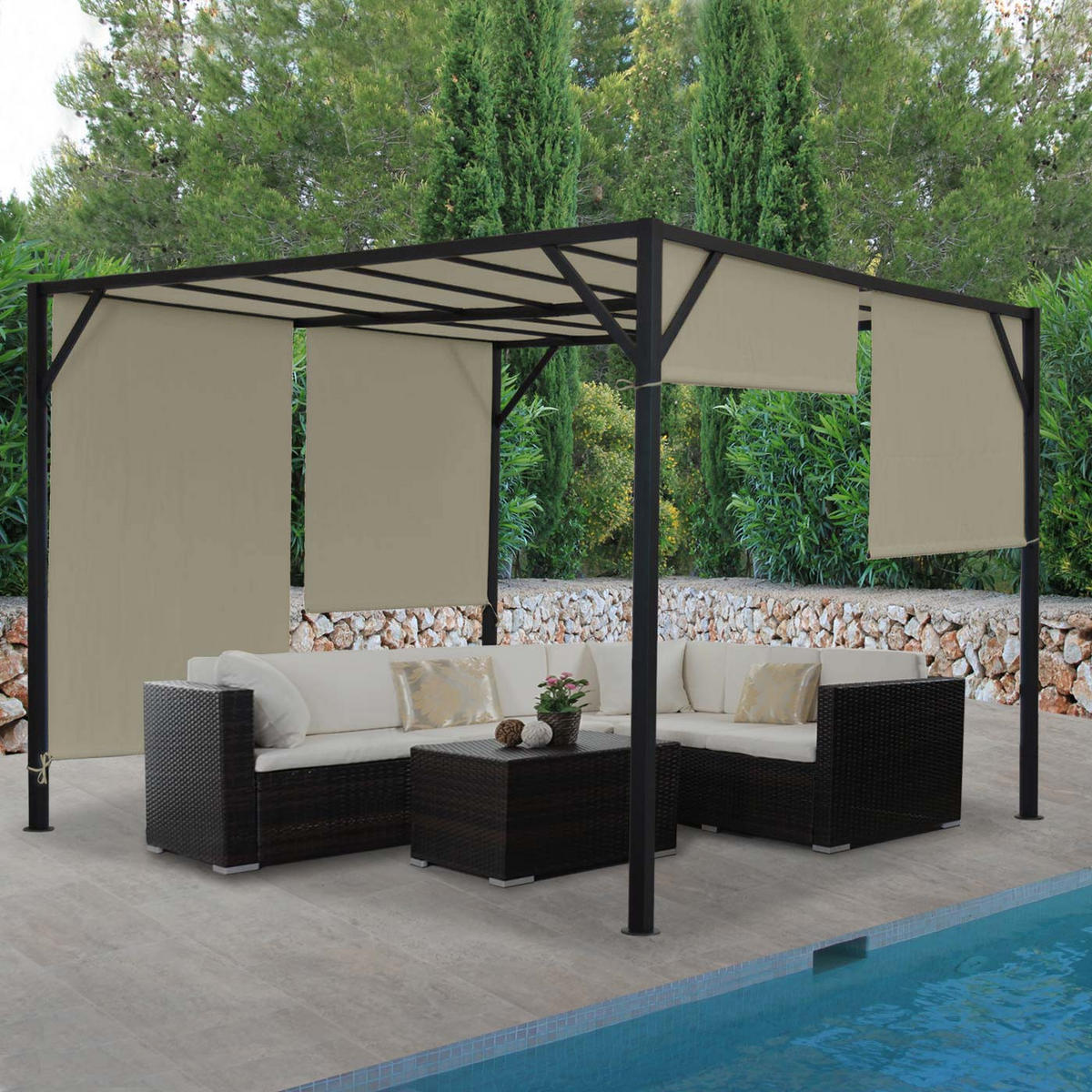 PERGOLA BEJA taupe - Taupe, Metall (305/212/405cm) - MCW